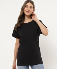 Fambruh Women T Shirt Cotton Solid Women Half Sleeves Slim Tshirt - XXL