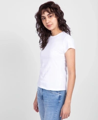 Fambruh Women T Shirt Cotton Solid Women Half Sleeves Slim Tshirt - S