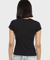 Fambruh Women T Shirt Cotton Solid Women Half Sleeves Slim Tshirt - XXL