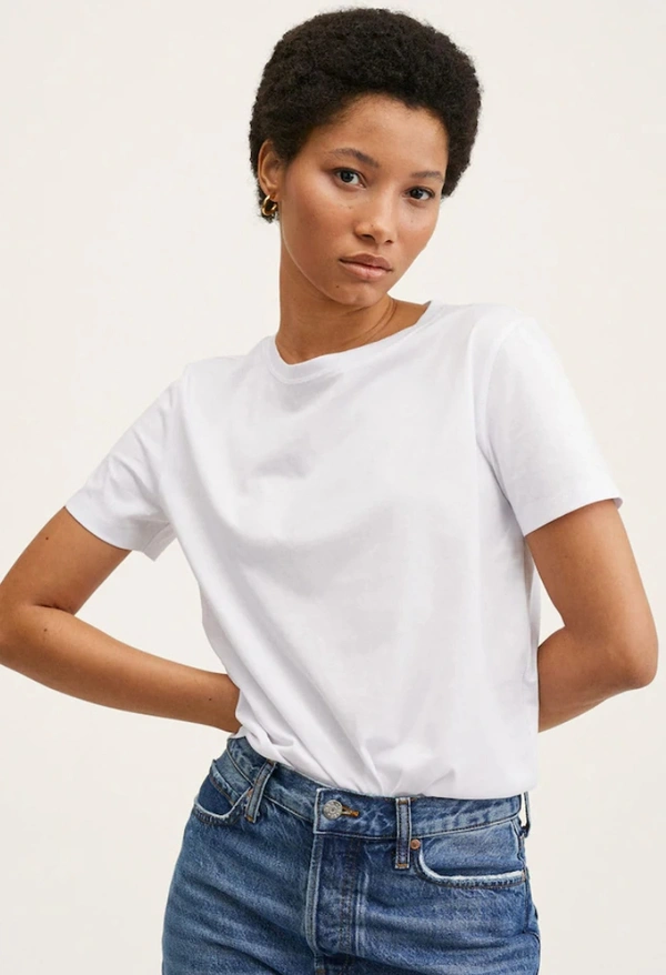Fambruh Women T Shirt Cotton Solid Women Half Sleeves Slim Tshirt - L