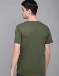Fambruh Solid Men T shirt Olive - XL
