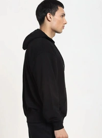 Fambruh  Men Full Sleeve Solid Black Hoodie - XXL