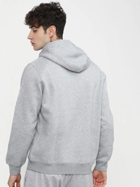 Fambruh  Solid Men Grey Hooded Sweat Shirt - M