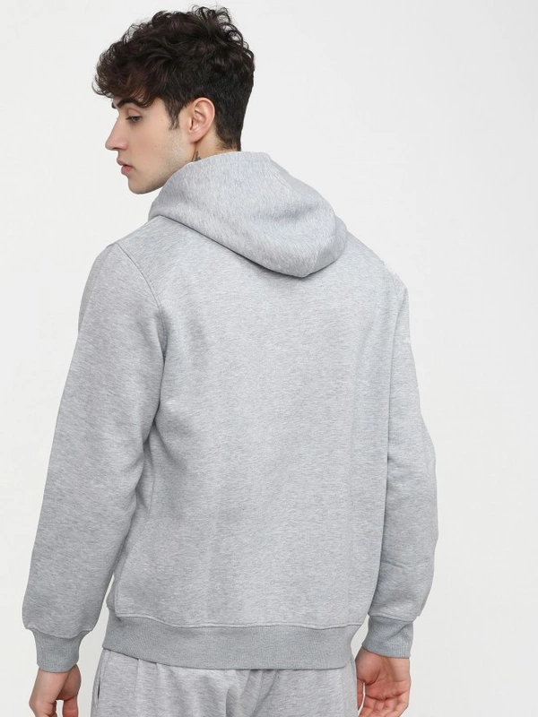 Fambruh  Solid Men Grey Hooded Sweat Shirt - M