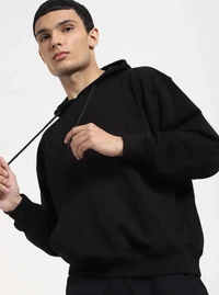 Fambruh  Men Full Sleeve Solid Black Hoodie - M