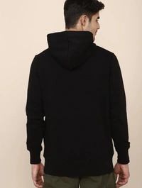 Fambruh  Solid Men Black  Hooded Sweat Shirt - L