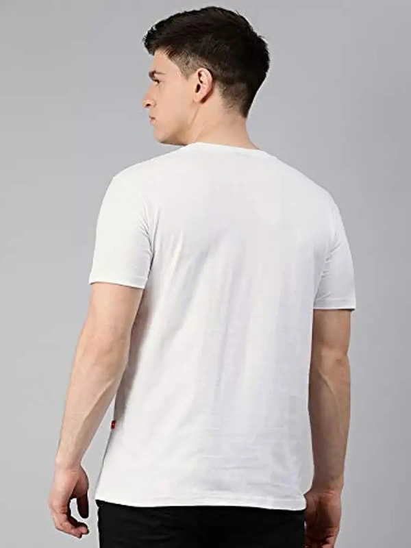Fambruh Men White World Earth Printed T Shirt - L