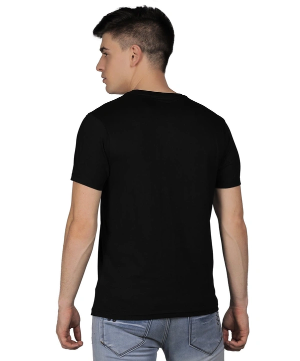 Fambruh Solid Black T Shirt For Men - M