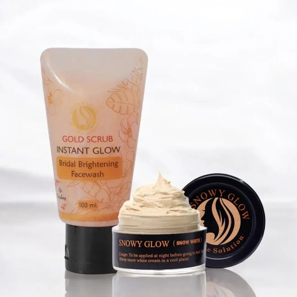 Snowy Glow Night repair brightening cream + 24k Gold Facewash - 