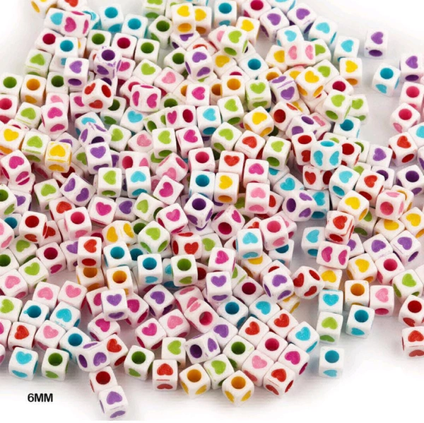 Heart Beads White 
