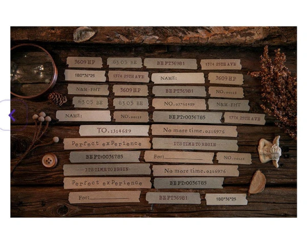 Retro English Sticker Cutput (60pc)
