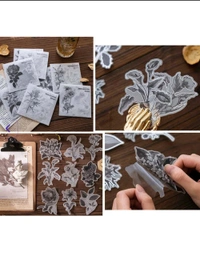 Flower Sticker Silver Hot Border (20pc)