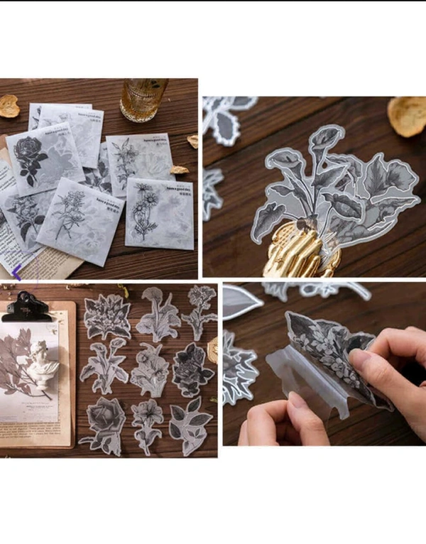Flower Sticker Silver Hot Border (20pc)