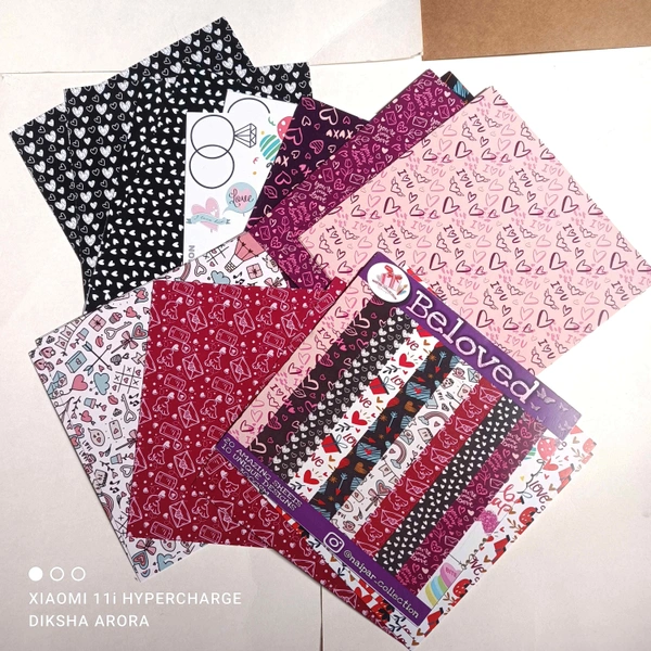 6"6 Inches Paper Pack (20 Sheets) 300 Gsm (Beloved)
