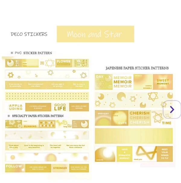 0.036 Pvc Transparent Sticker Pack (45pcs)yellow 