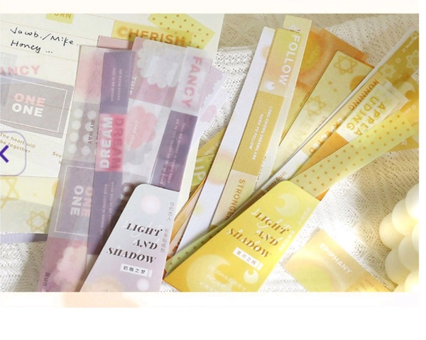 0.036 Pvc Transparent Sticker Pack (45pcs)yellow 