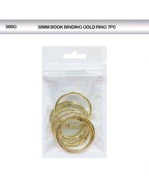 38 MM BOOK BINDING GOLD RING (7pc)