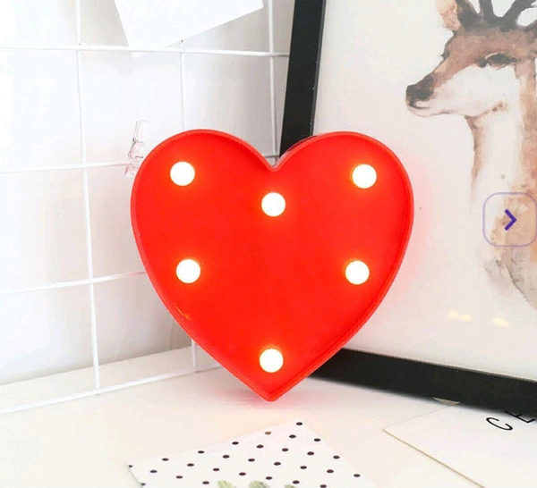 Room Decor Red Heart Battery Operated Light 