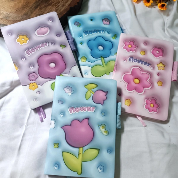 A6 Ruled Pages Flower Diary 1pc Random 