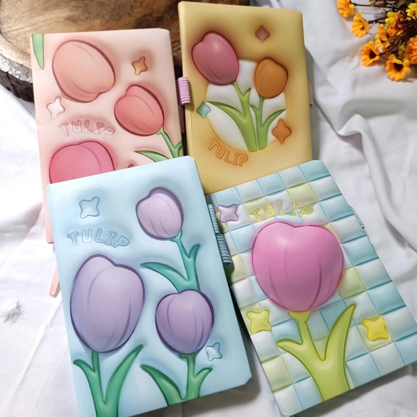 A6 Ruled Pages Tulip  Diary 1pc Random 