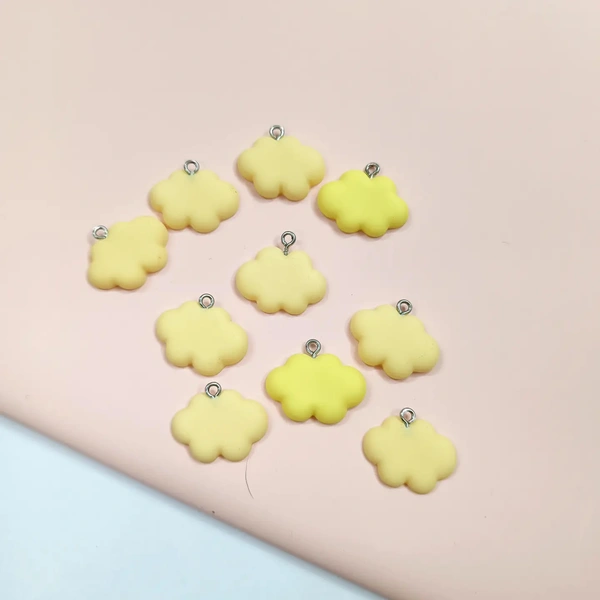 Yellow Cloud Pendant Charms 10 Pc Pack 