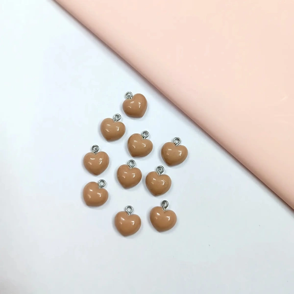 Brown Heart Pendant 10 Pc Pack 