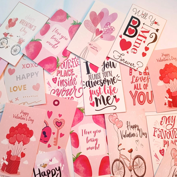 50 Pcs Valentine Cards 