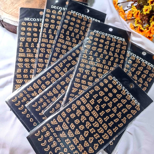 Small Alphabets Golden Sticker 1pc