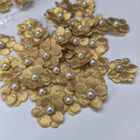 Pearl Flower Pack Of 20 Pcs (Golden) - 4 CM