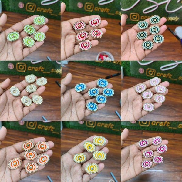 Oval Kundan Work Pack Pack Of 100 Pc Mix 