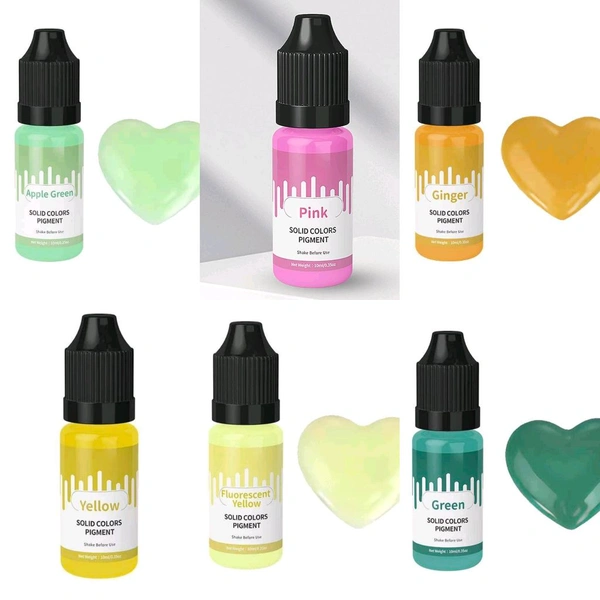 Solid Colour  Pigment combo Of 6 Shades (10Ml Each) 