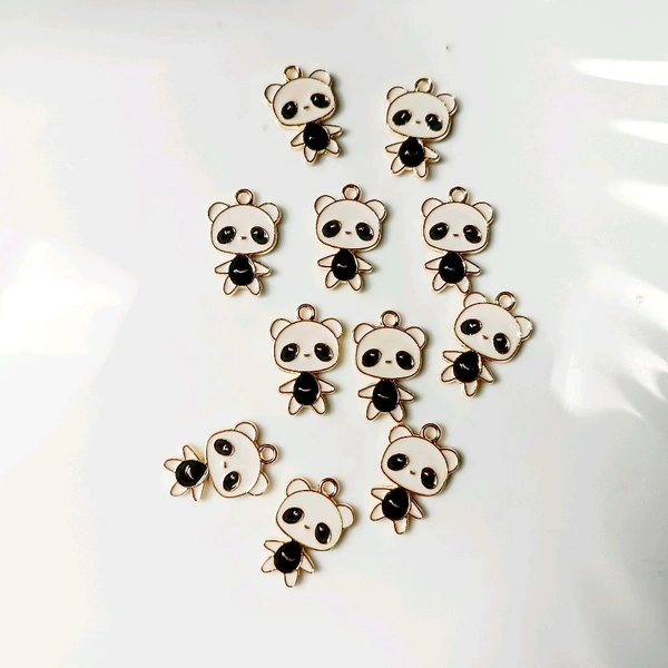 Panda Metal Charms 10 Pc 