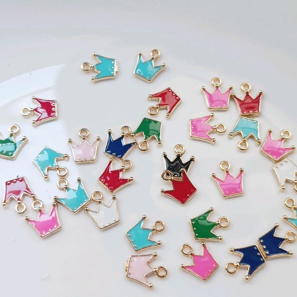 Mix Coloured Crown Charms (10pc 