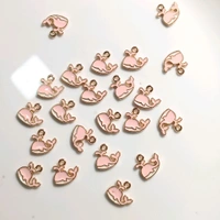 Pink Fish Metal Charm Pack Of 10 Pc 