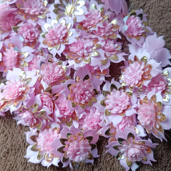 Cloth Artificial flowers (10pc) Light  Pink 
