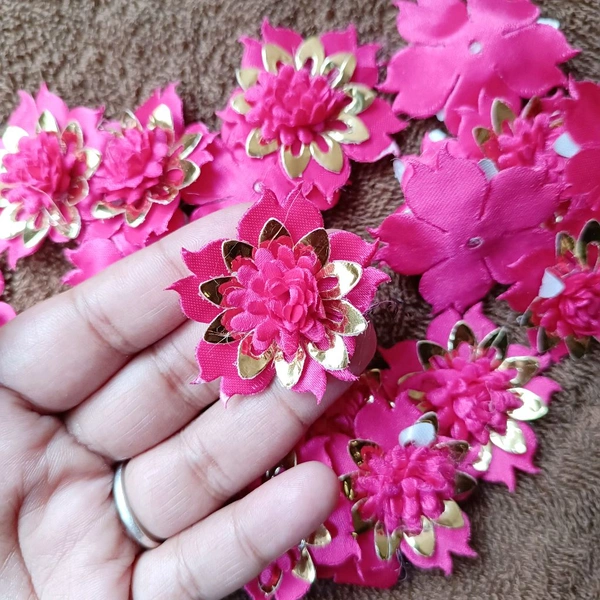 Cloth Artificial flowers (10pc) Dark Pink 