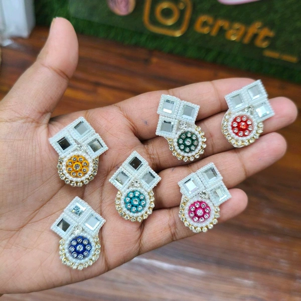 Mirror Kundan Work  Patch 10 Pc (Mix)