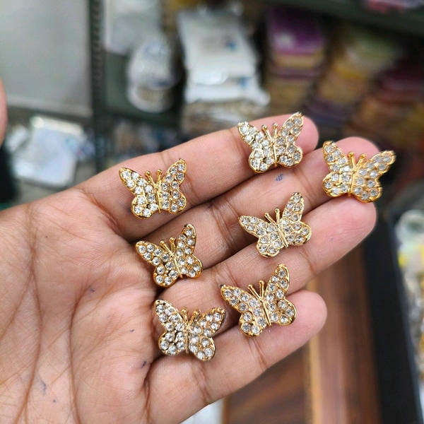 Butterfly Diamond Plastic Charm 10 Pc 