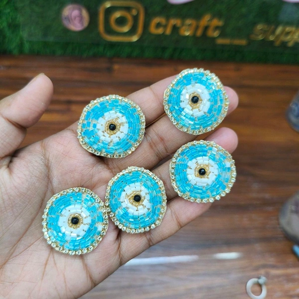 Evil Eye Patch Pack Of 10 Pc (Light Blue) 