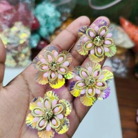 Artifical Holographic Pink Flower Pack Of 10 Pc