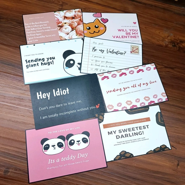 8 Pc Valentines Week Cards 