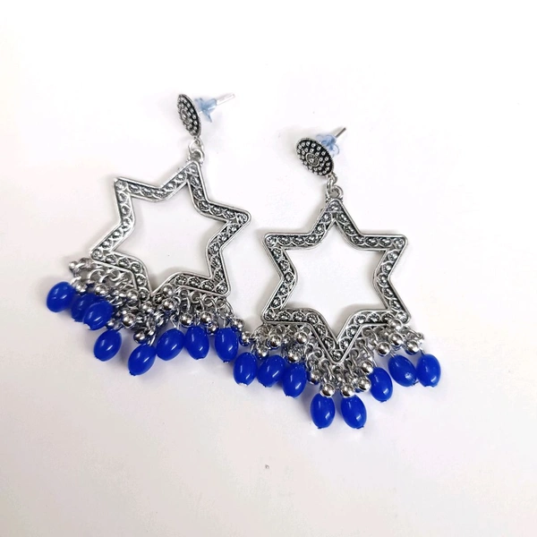 Resin Jhumka Base ( Blue Bead )