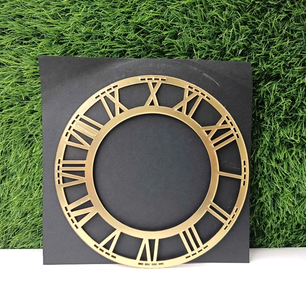 Acrylic Clock Dial 8" Gold Roman