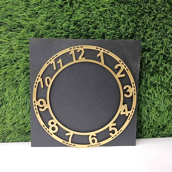 Acrylic Clock Dial 8 Inches Number Gold