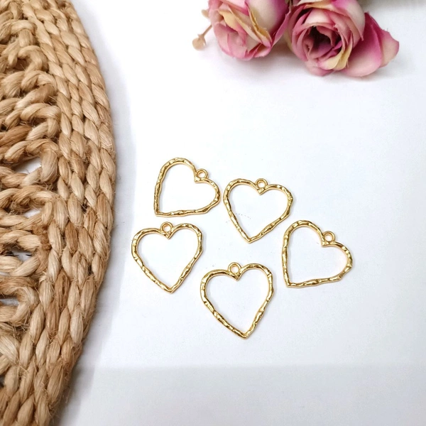 Heart 5pc Pendant Bezel  Gold 