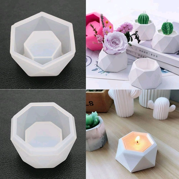 3pc Planter  Candle / Concrete/ Resin Mold 