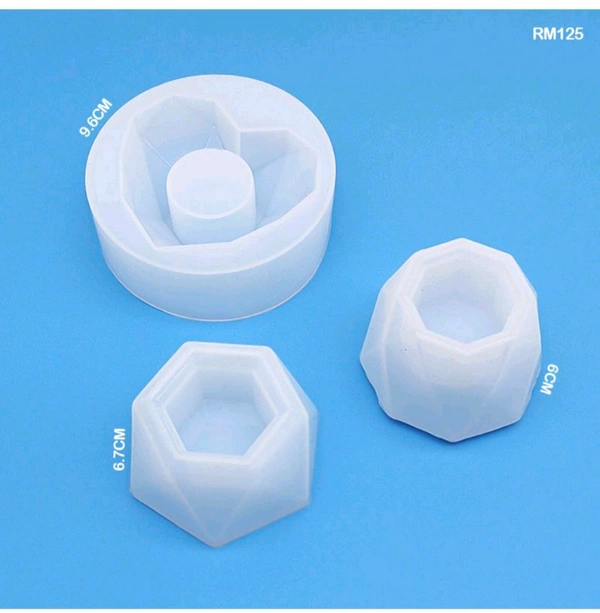 3pc Planter  Candle / Concrete/ Resin Mold 