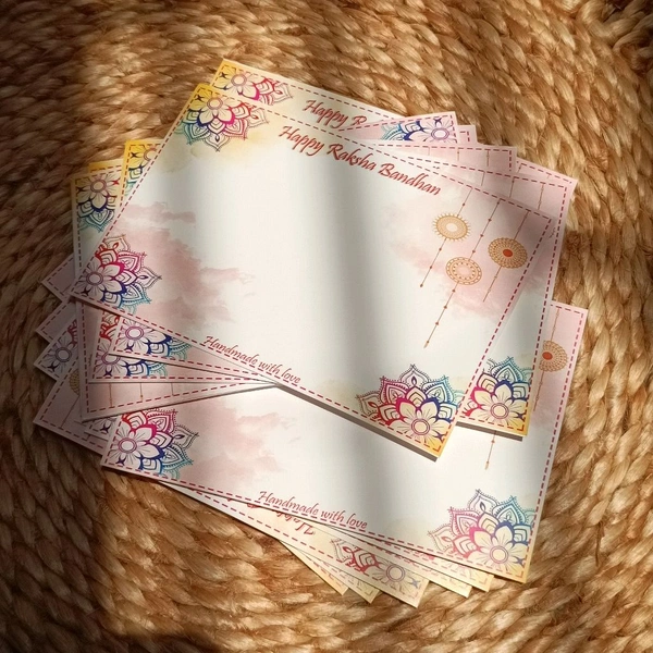 3"4.5 Inches Rakhi Packing Cards 30 Pcs And 30 Plastic Cover Combo 
