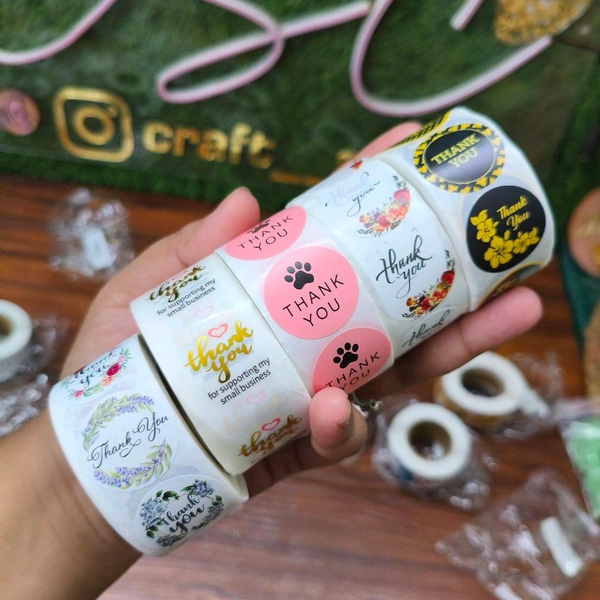 Combo Of 10 Thankyou Tape Rolls  (5000 STICKERS)