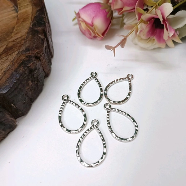 Drop  5pc Pendant Bezel Silver